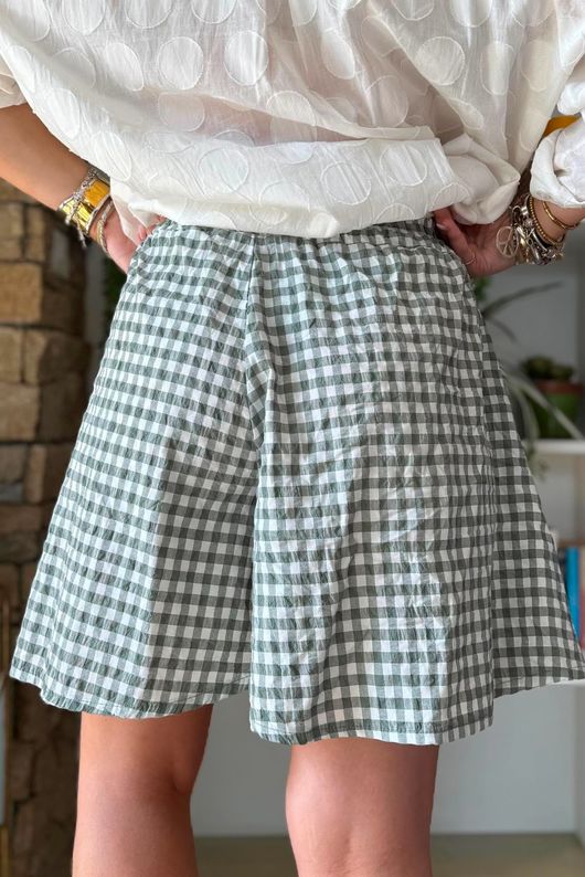 Nonni Gingham City Short Khaki